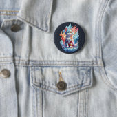Cute Kristal Fantasy Kat Ontwerp Ronde Button 5,7 Cm (In situ)