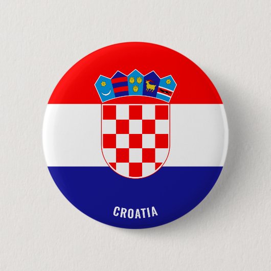 Cute Kroatië vlag Patriotic Ronde Button 5,7 Cm (Voorkant)