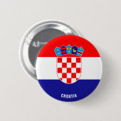 Cute Kroatië vlag Patriotic Ronde Button 5,7 Cm (Voorkant /achterkant)