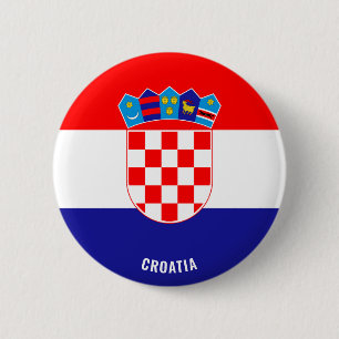 Cute Kroatië vlag Patriotic Ronde Button 5,7 Cm
