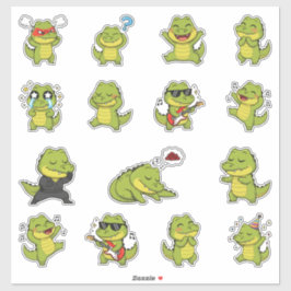 Cute Krokodil Emoji Sticker Pack