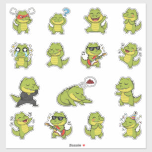 Cute Krokodil Emoji Sticker Pack