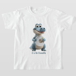 Cute Krokodil Kinderen T-Shirt C is voor Krokodi