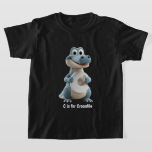 Cute Krokodil Kinderen T-Shirt C is voor Krokodi