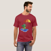 Cute krokodil onder regen t-shirt (Voorkant volledig)
