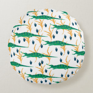 Cute krokodillen naadloos patroon. Cartoons. Rond Kussen