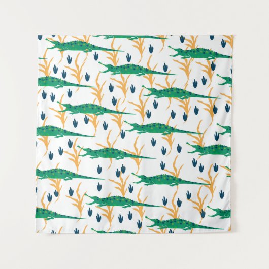 Cute krokodillen naadloos patroon. Cartoons. Wandkleed (Voorkant)