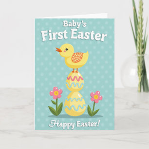Cute Kuiken Eier Toren Baby Kaart