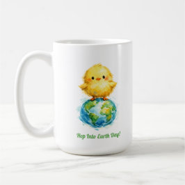 Cute Kuiken op Wereldbol - Pasen & Aardedag Design Koffiemok