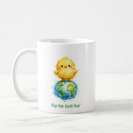 Cute Kuiken op Wereldbol - Pasen & Aardedag Design Koffiemok