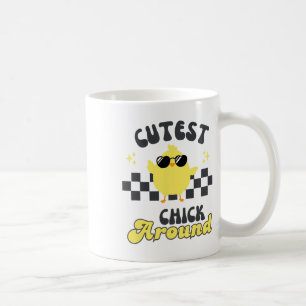 Cute Kuiken Rond Cute Vintage Paas Kuiken Koffiemok