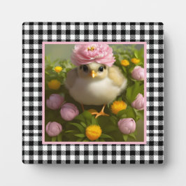 Cute Kuikens en Bloemen Pasen Tafeldecoratie Fotoplaat