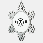 Cute Kuma Beer Kaomoji Japanse Emoticon Text Art Tin Sneeuwvlok Ornament (Rechts)