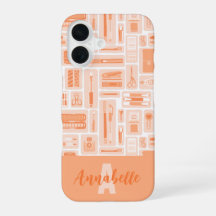 Cute Kunstbenodigdheden Perzik Oranje Patroon Mono