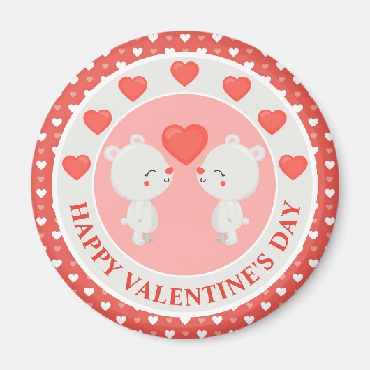 Cute Kus Bear Koppel Valentijnsdag Magneet (Voorkant)