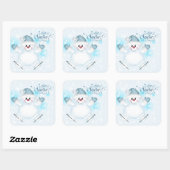 Cute laat het sneeuwen met schaatsen Snowman Vierkante Sticker (Vel)