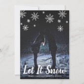 Cute laat het sneeuwvlokken Fotokerstmis Feestdagenkaart (Voorkant)