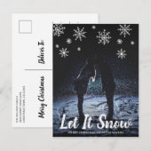 Cute laat het sneeuwvlokken Fotokerstmis Feestdagenkaart (Voorkant / Achterkant)