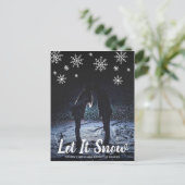 Cute laat het sneeuwvlokken Fotokerstmis Feestdagenkaart (Staand voorkant)