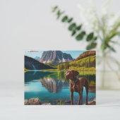 Cute Lab Dog Chocolate Labrador Retriever Animal Briefkaart (Staand voorkant)