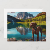 Cute Lab Dog Chocolate Labrador Retriever Animal Briefkaart (Voorkant / Achterkant)