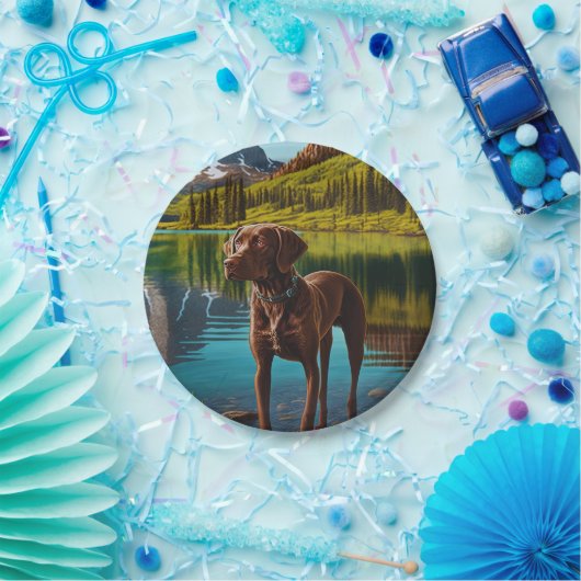 Cute Lab Dog Chocolate Labrador Retriever Animal Papieren Bordje (Feest)