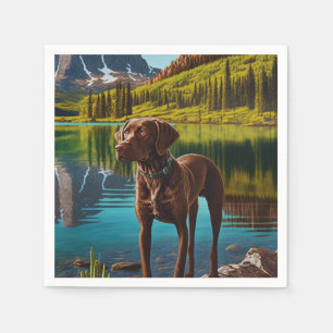 Cute Lab Dog Chocolate Labrador Retriever Animal Servet