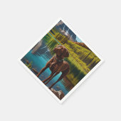 Cute Lab Dog Chocolate Labrador Retriever Animal Servet (Hoek)