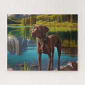 Cute Lab Dog Chocolate Labrador Retriever Legpuzzel (Horizontaal)
