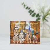  Cute Lab/Dog Pilgrims & Chiefs Feestdagenkaart (Staand voorkant)