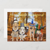  Cute Lab/Dog Pilgrims & Chiefs Feestdagenkaart (Voorkant / Achterkant)