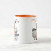 Cute Lab Puppy Dog Grey Oranje Play Hallo Pumpkin Mok (Midden)