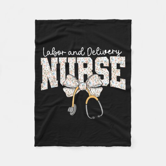 Cute Labor And Delivery Nurse Stethoscope Coquette Fleece Deken (Voorkant)