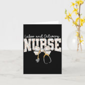 Cute Labor And Delivery Nurse Stethoscope Coquette Kaart (Gele Bloem)