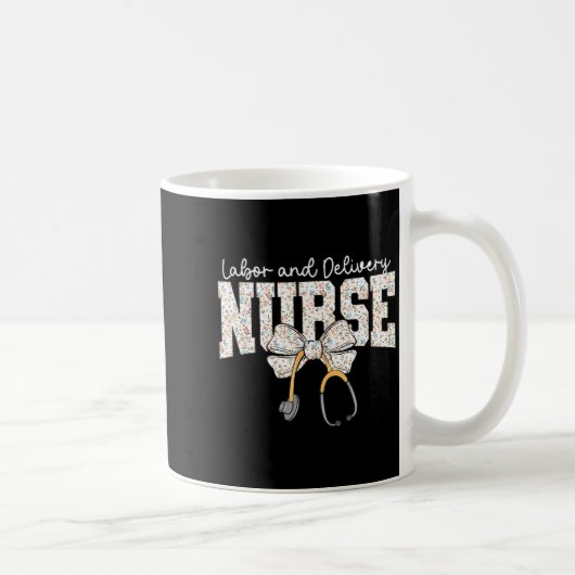 Cute Labor And Delivery Nurse Stethoscope Coquette Koffiemok (Rechts)