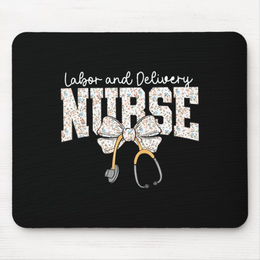 Cute Labor And Delivery Nurse Stethoscope Coquette Muismat (Voorkant)