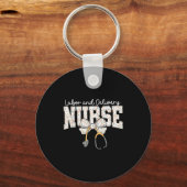 Cute Labor And Delivery Nurse Stethoscope Coquette Sleutelhanger (Voorkant)