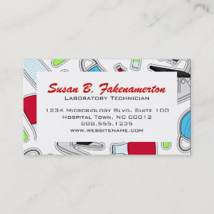 Cute Laboratory Pattern White Visitekaartje