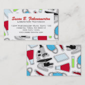 Cute Laboratory Pattern White Visitekaartje (Voorkant / Achterkant)