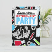 Cute Laboratory Theme Retirement Party Kaart (Staand voorkant)