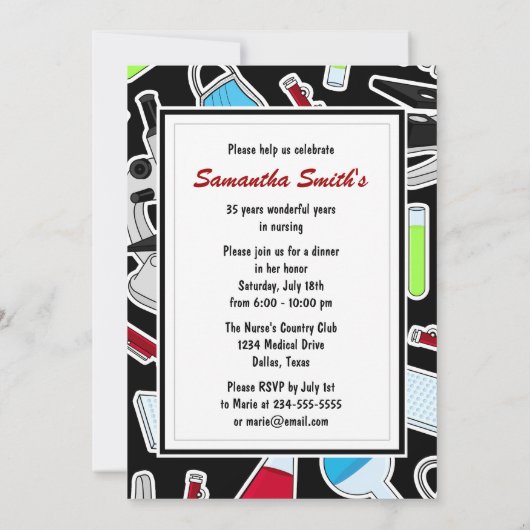 Cute Laboratory Theme Retirement Party Kaart (Achterkant)
