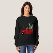 Cute Labradoodle Dog Driving Xmas Kerstmis Trui (Voorkant volledig)