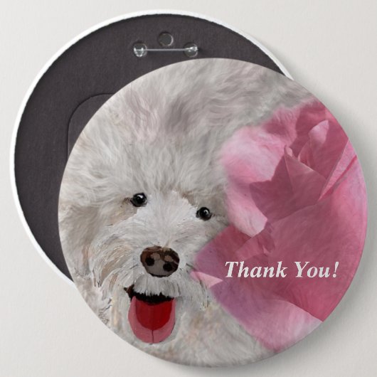 Cute Labradoodle & Roos Fun Ronde Button 6,0 Cm (Voorkant /achterkant)