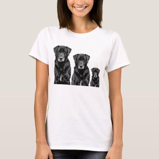 Cute Labrador Black Dog Puppy Pet Evolution T-shirt (Voorkant)