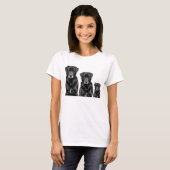 Cute Labrador Black Dog Puppy Pet Evolution T-shirt (Voorkant volledig)