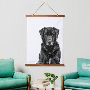 Cute Labrador Black Dog Puppy Pet Hangend Wandkleed