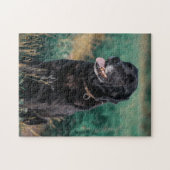 Cute Labrador Black Dog Puppy Pet Legpuzzel (Horizontaal)