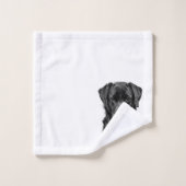 Cute Labrador Black Dog Puppy Pet Sketch Bad Handdoek (Wasdoekje)