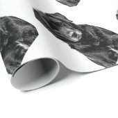 Cute Labrador Black Dog Puppy Pet Sketch Cadeaupapier (Rol Hoek)