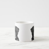 Cute Labrador Black Dog Puppy Pet Sketch Espresso Kop (Voorkant)